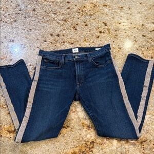 EDWIN Demi mid rise  straight leg Dark Blue Jeans with Gold Side Stripes size 27